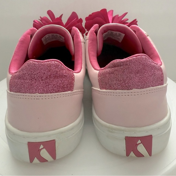 Pink Sketcher Sneakers with Floral Detail - Size 4 - Picture 5 of 10